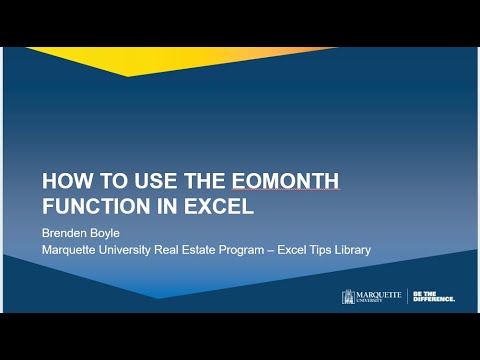 How to use the EOMONTH excel function - YouTube