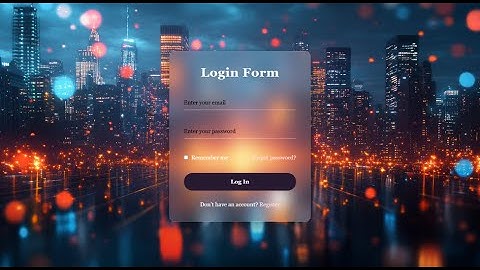 Animated Login Page Using HTML & CSS | Glassmorphism Login Form Design