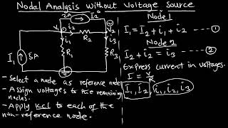 Ep 22: Nodal Analysis without a voltage source Explained Example