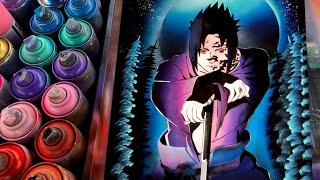 Sasuke Uchiha from Naruto (BIG PAINTING) by Spray Art Eden