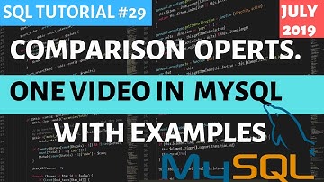 MySQL #29:  Comparison Operators In SQL in Hindi in One Video