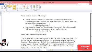 Abstract and concrete class| Pure Virtual Functions |Lec 29 CS304 OOP C++|Urdu/Hindi