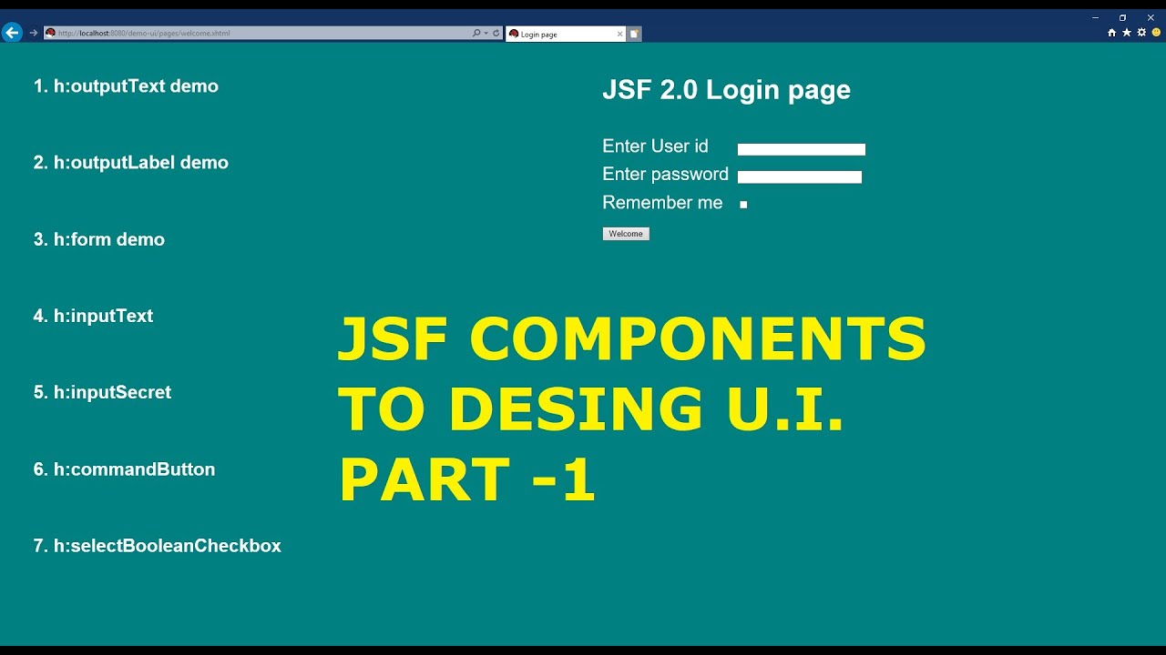 JSF components example part1 YouTube