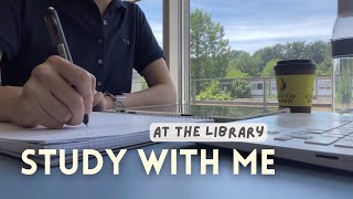 1.5 HOURS STUDY WITH ME at the Library | real time • no music • study ASMR