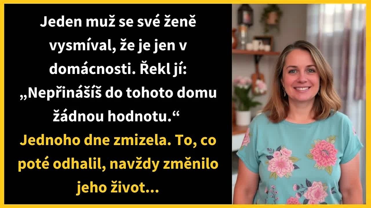 Manžel mě před svými kolegy shodil jako „ženu v domácnosti, která se stará o chod domácnosti, zatímco on dělá důležité věci“. Smáli se s ním. Já jsem se usmála a šla do kuchyně zkontrolovat...