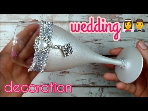 Wedding glass decoration | beautiful idea ⁦♥️⁩⁦♥️⁩DIY