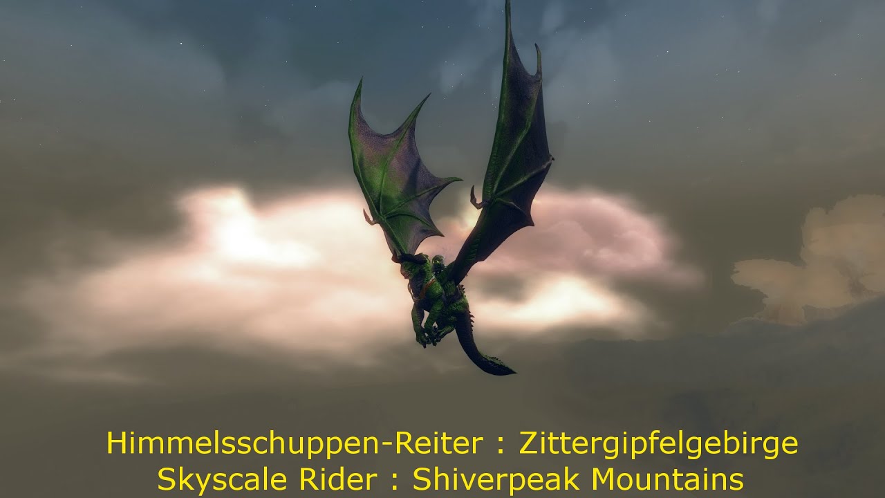 [GW2] Himmelsschuppen-Reiter: Zittergipfelgebirge / Skyscale Rider: Shiverpeak Mountains [HD]