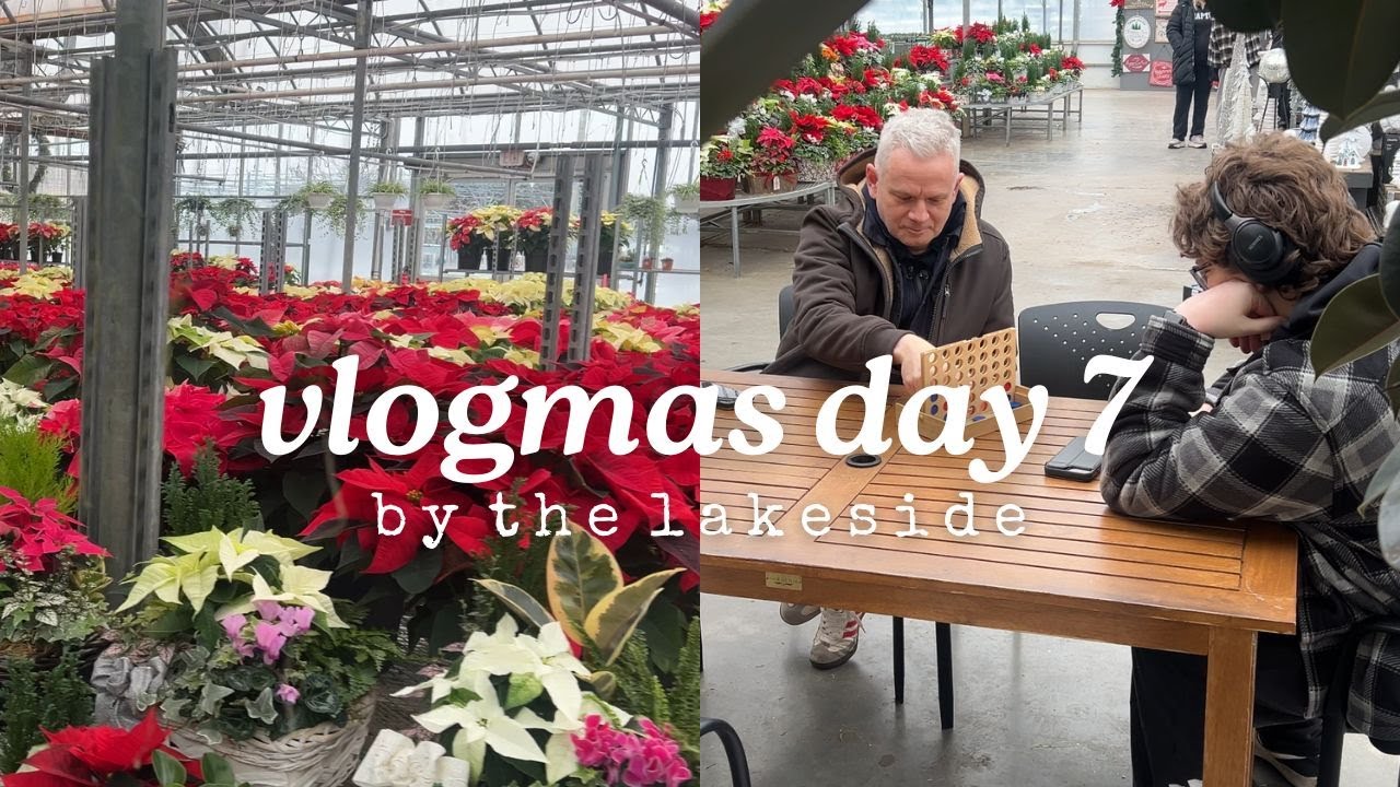 vlogmas day 7 | a trip to the nursery for poinsettias and coffee