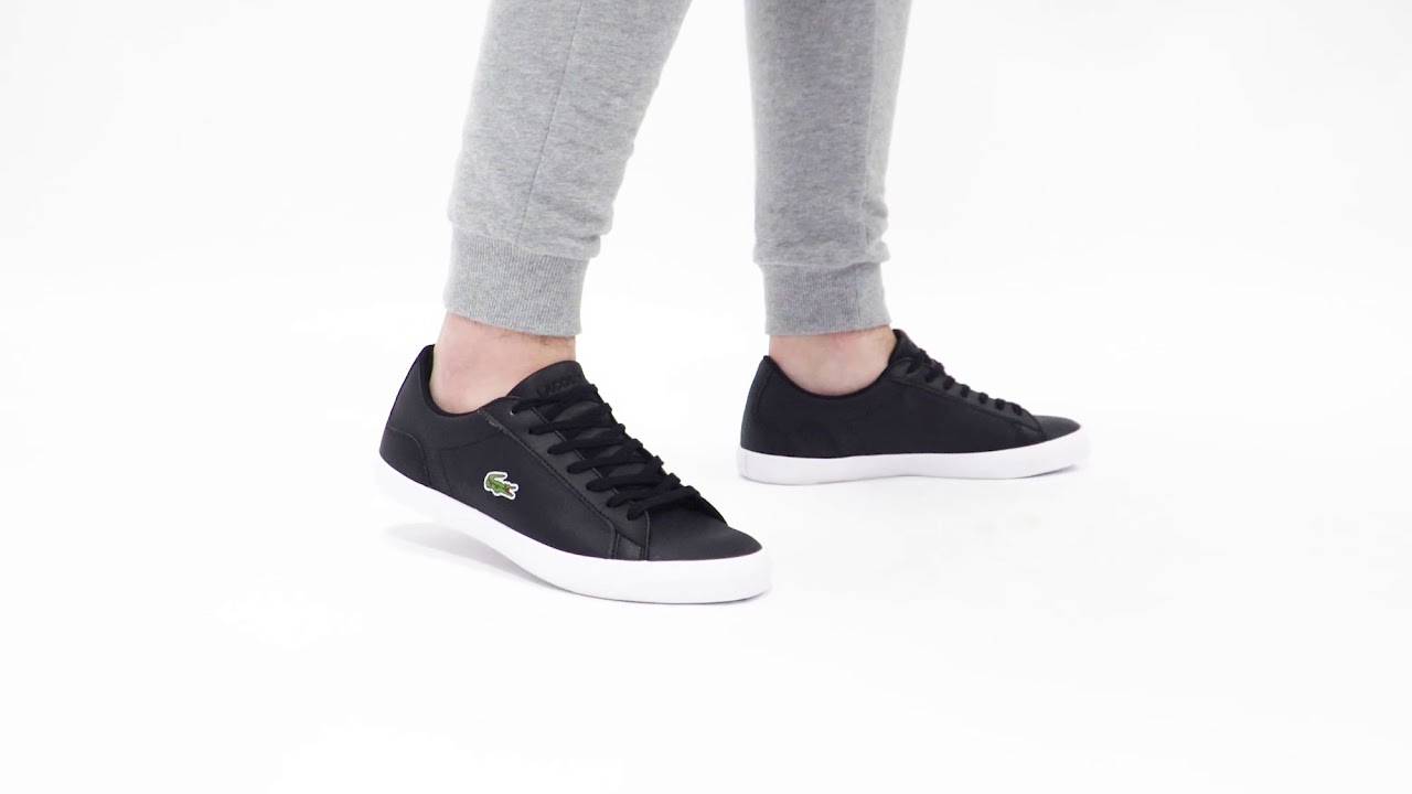 Shuperb™ Lacoste Lerond Bl 1 Mens Leather Trainers Black - Youtube