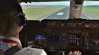 Martinair 747-400 Cargo, Cockpit - Landing Schiphol 18R