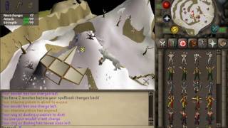 Panic by the pilot on White Wolf Mountain. Beware of double agents! Equip mithril platelegs, a ring