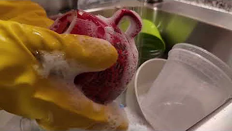 Washing Dishes With Water Sounds And Squeaky Rubber Gloves! 1/10/2022