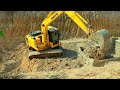 Method Power Excavator PC 130 _ Tracked Land truck Long Reach Excavator Dredging Canal