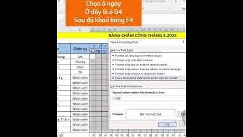 Tự động Tô màu ngày thứ 7,chủ nhật bảng chấm công excel#excel #tinhocvanphong