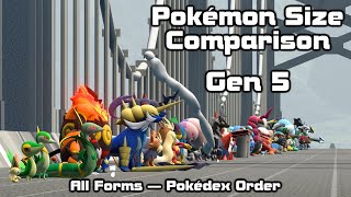 Pokemon Size Comparison - Gen 5 - All Forms - Dex Order