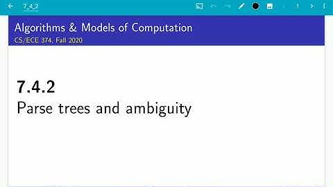 UIUC CS 374 FA 20: 7.4.2. Parse trees and ambiguity