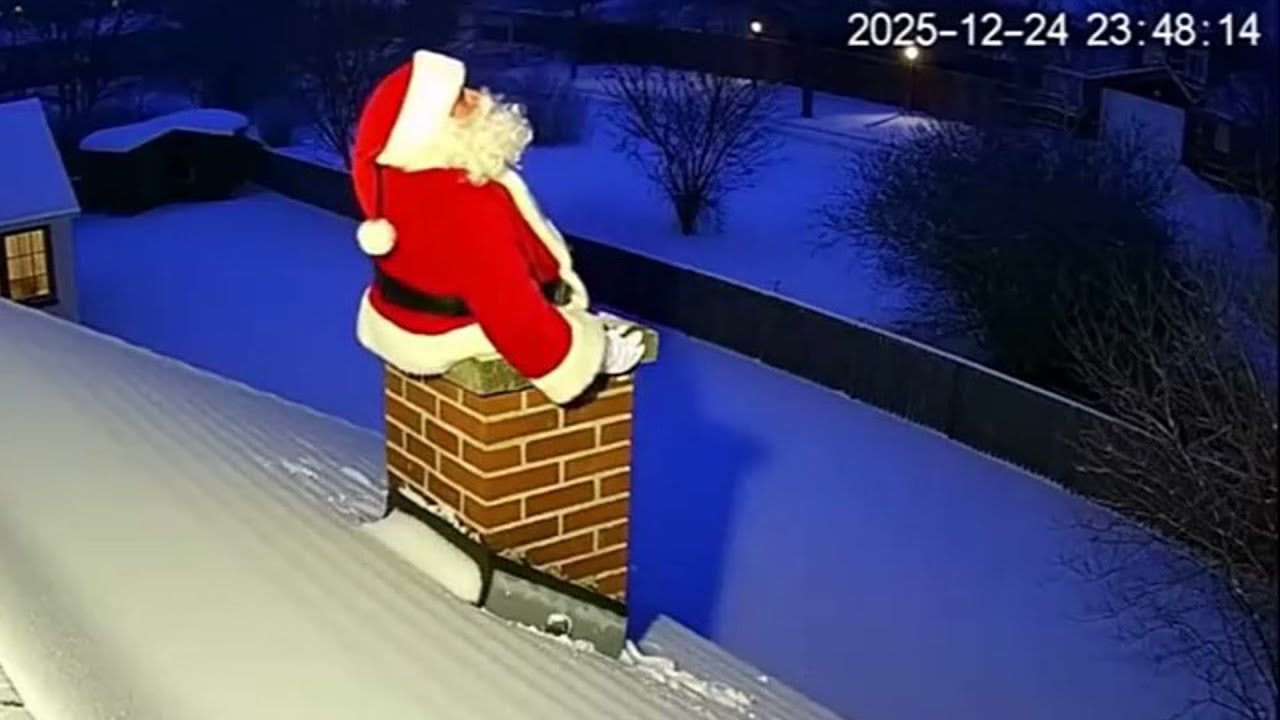 🎅 Камера видеонаблюдения засняла неожиданный момент с Дедом Морозом!