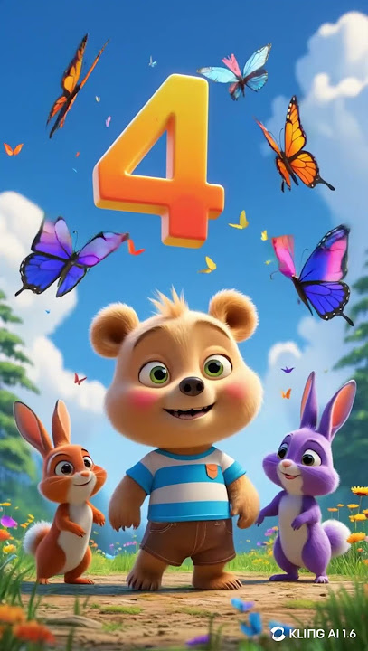 Let's learn the number 4 with a bear named Misha