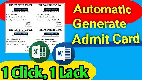 How to Create Automatic Admit Card using Ms word and Ms Excel | Admit Card Create
