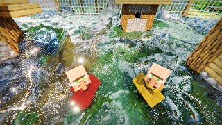 Realistic Water Covers Minecraft Village