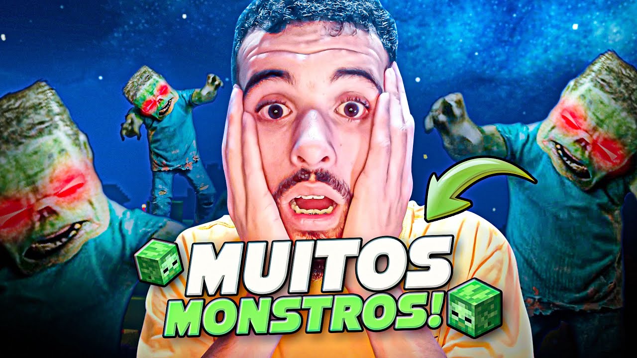 NOITE PERIGOSA! SOBREVIVENDO AOS MONSTROS DO MINECRAFT!