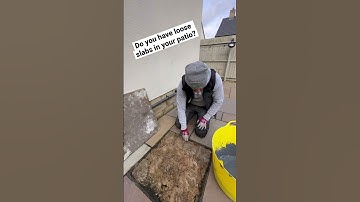 How to repair loose ￼patio slabs #landscaping #garden