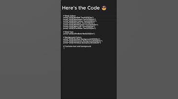 Add Style to Your Python Output | Terminal Colors! 😎🔥 #python #coding #shorts #programming