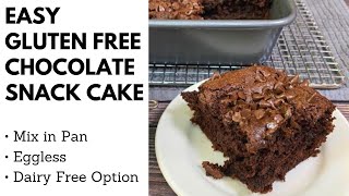EASY GLUTEN FREE CHOCOLATE SNACK CAKE | Mix In Pan Gluten Free Chocolate Cake