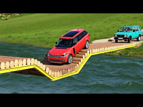 Cars Vs Broken Bridge With Potholes Challenge 2 In BeamNG Drive