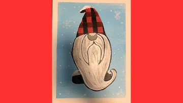 DIY How to Paint a Simple Christmas Gnome/ Plaid Hat/ Acrylic Paint/ Easy Step by Step #gnome