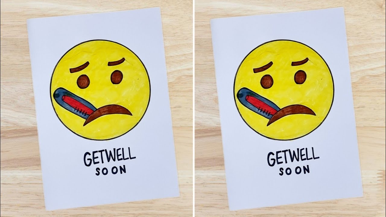 Emoji DIY🤒 - Get Well Soon Card //Quick and Easy Get Well Soon Card //How to Make Get Well Soon Card