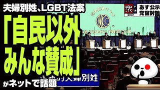 夫婦別姓、LGBT法案「自民以外みんな賛成」が話題