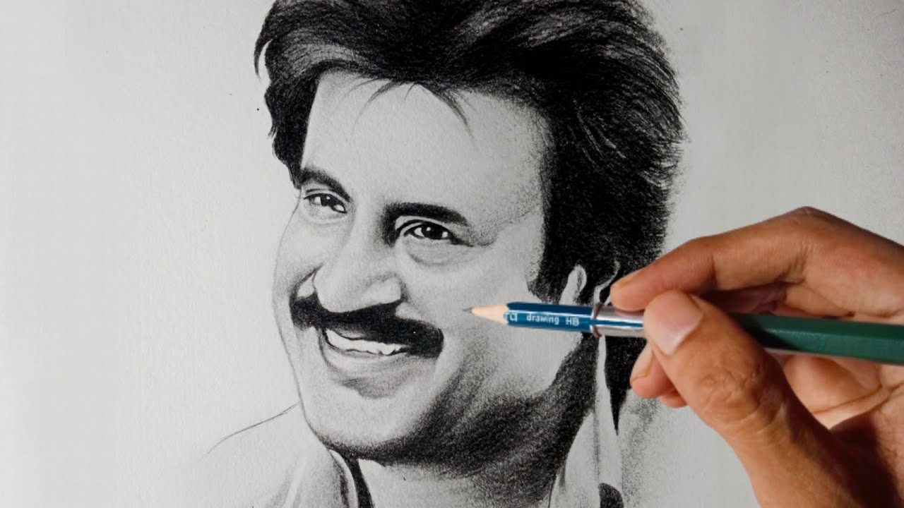 Super Star Rajinikanth | Full Drawing | Avinash Art Creations - YouTube