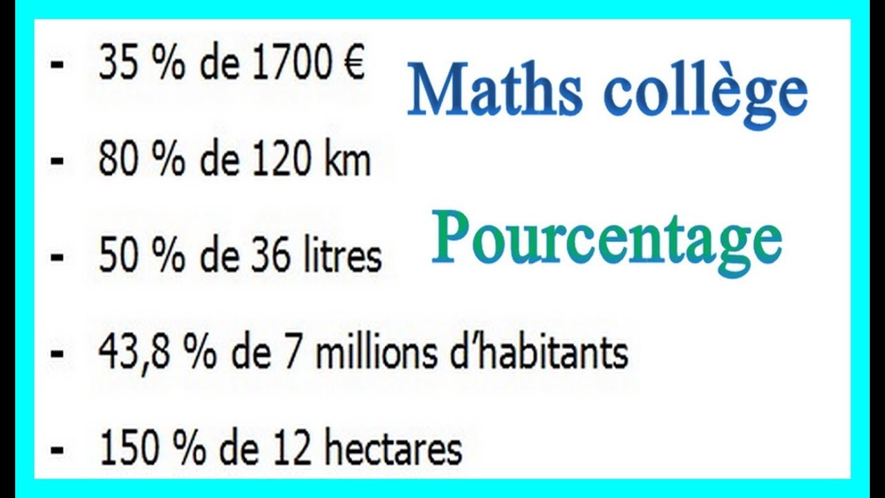 Maths 6ème - Le pourcentage Exercice 2 - YouTube
