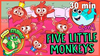 5 LITTLE MONKEYS SONG + MORE Family Friendly Nursery Rhymes | Sozo Studios | Toddlerific Story Time