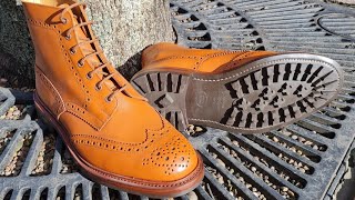 Custom Trickers Malton Boots : Commando to Red Vibram Gumlite Re sole / repair
