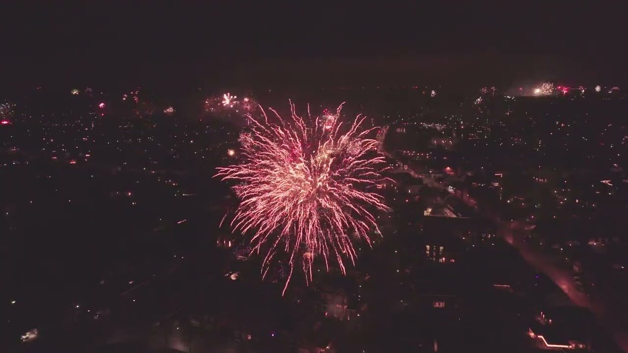 Het vuurwerk tijdens de nieuwjaarsnacht in Bladel