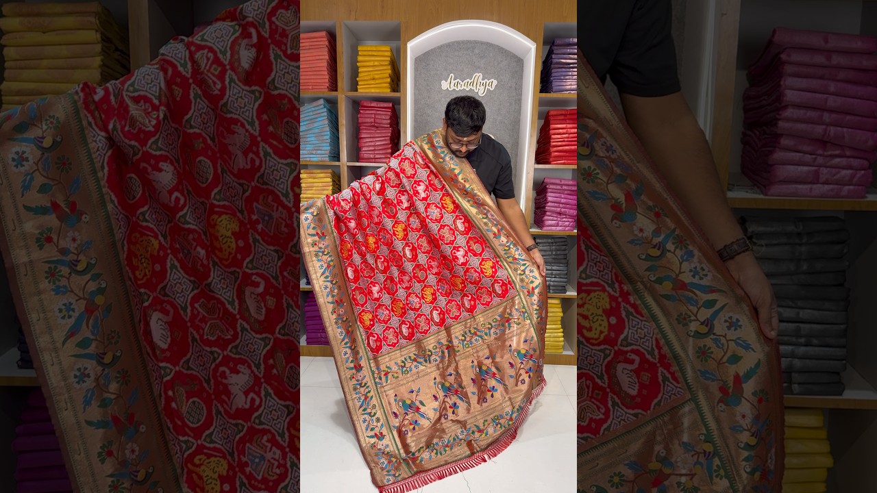 Designer Paithani Patola Sparrow Saree in Banarasi Soft Silk