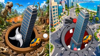 Hole.io - GRINDER HOLE vs MOLE HOLE | Gameplay Comparison & Hole Evolution (Android/iOS) screenshot 2