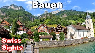 Bauen Switzerland Uri Vierwaldstättersee Lake Lucerne 4K
