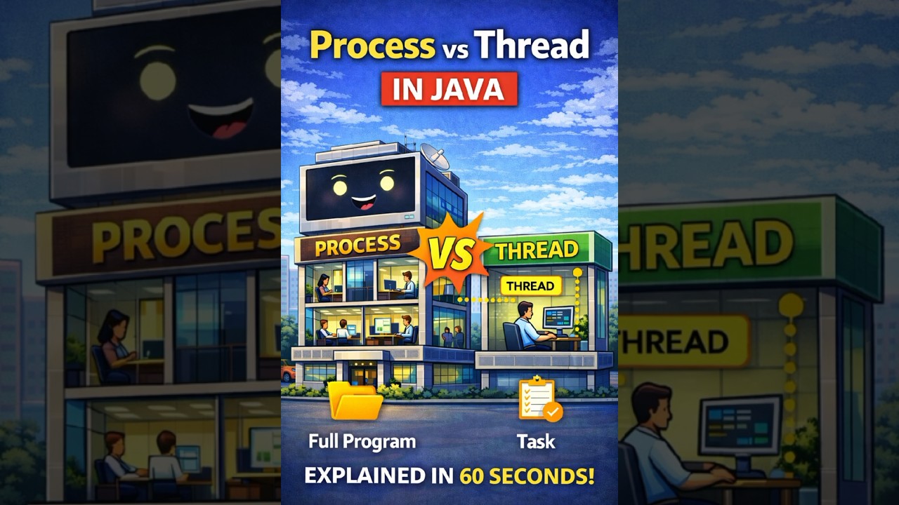 Process vs Thread in Java – Explained in 60 Seconds! 