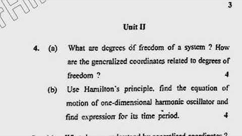 BSc 1st Sem Physics Classical Mechanics Question Paper