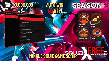 Squid Game X Script Gui | Hack | Godmode, Auto win, Infinite coins, and more! | NO KEY!