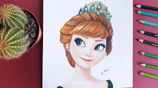 رسم آنا من فيلم فروزن ٢  بأسهل طريقة