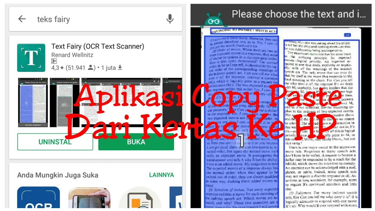 Aplikasi Copy Paste Tulisan Dari Kertas Ke Hand Phone - YouTube