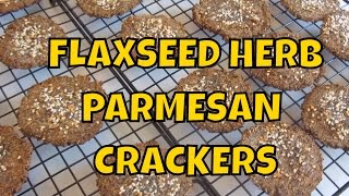 Round Flaxseed Meal Herbed Crackers with Parmesan Cheese - Keto Crackers - Gluten Free Crackers