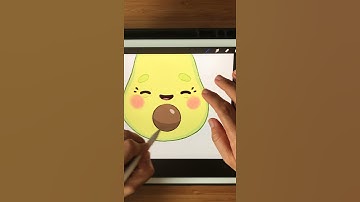Cute Avocado Drawing in Procreate on iPad - Digital Art #Shorts