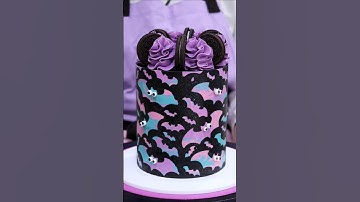 Bat cake! Use code FROSTLOVE10 for a discount at frostform.com checkout #cake #spooky #shortsfeed