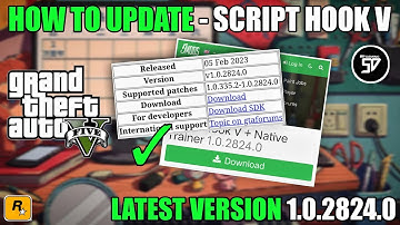 GTA V - HOW TO UPDATE SCRIPT HOOK V LATEST VERSION 1.0.2824.0 | SHIVAXD