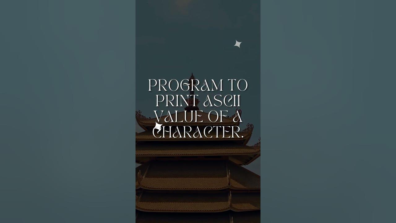 Python program to print ASCII value of a character. #shortsvideo - YouTube